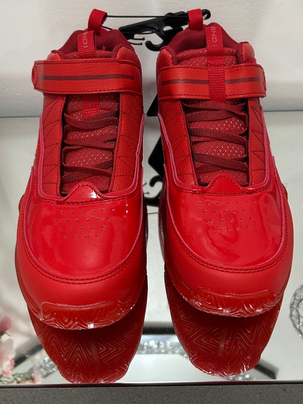 AND1 Red Basketball Sneakers Size 5 NWT Athletic High Top Strap Shoes